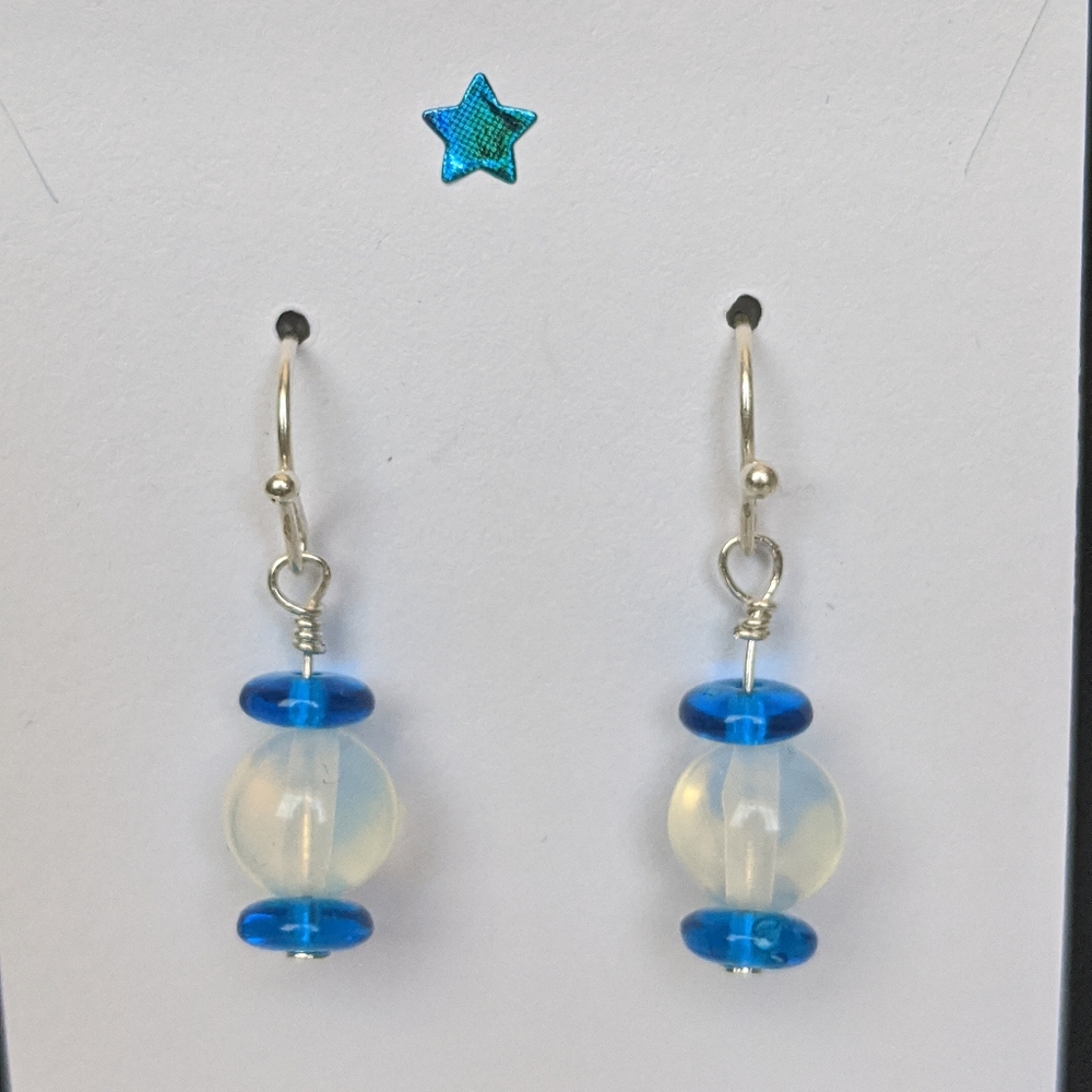 Sterling silver and moonstone earrings